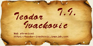 Teodor Ivačković vizit kartica